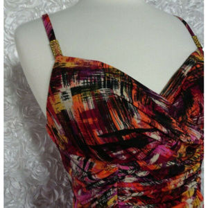 Bisou Bisou Size 8 Ruched Spaghetti Strap Dress